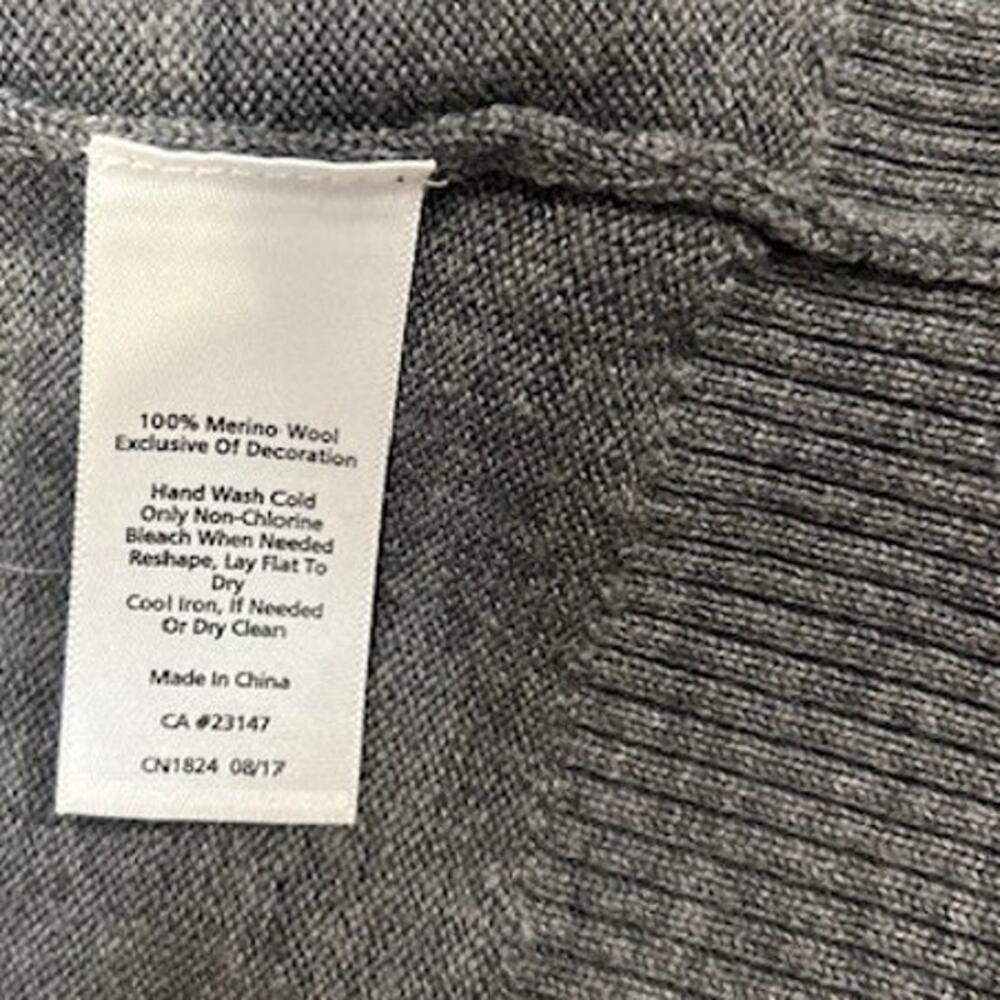 TALBOTS Heather Gray 100% Merino Wool Longline Sweater Duster Small Petite SP - Picture 4 of 11